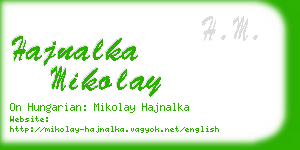 hajnalka mikolay business card